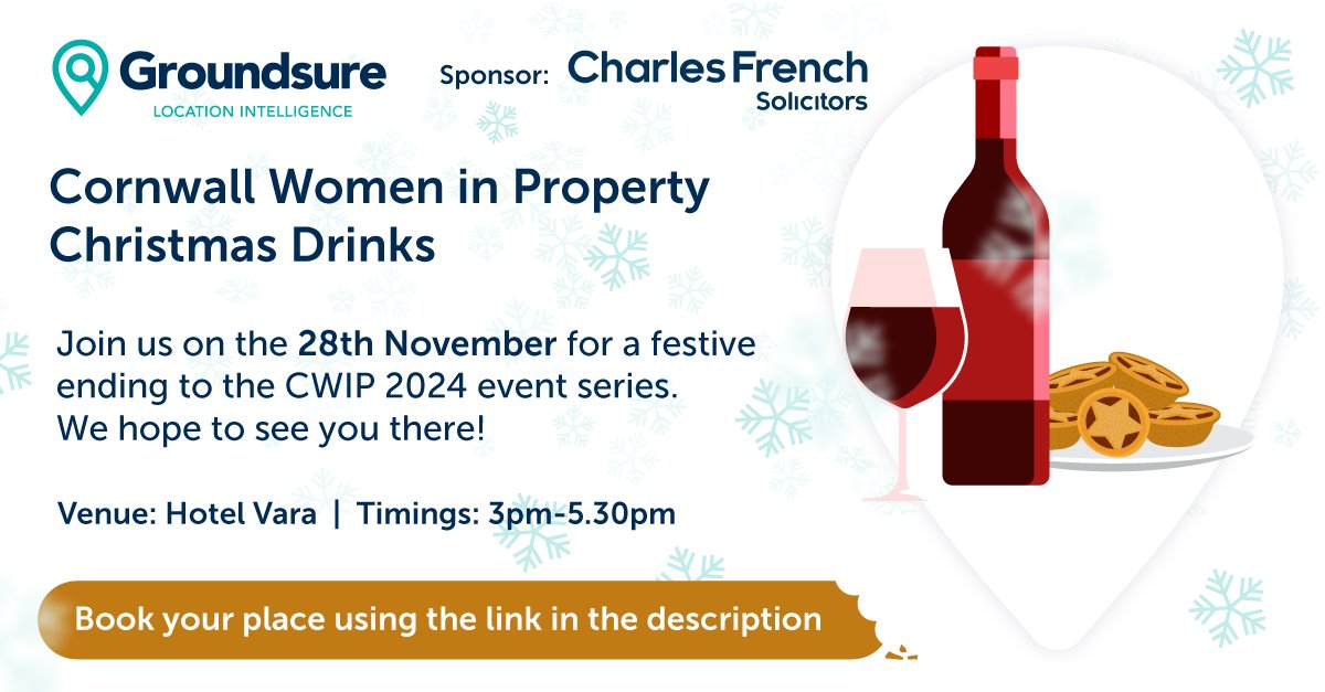 Groundsure (@groundsure) on Twitter photo It's never too early to think about Christmas 🎄 Join us on the 28th November for the Cornwall Women in Property Christmas Drinks to conclude a second year of brilliant networking events. We hope to see you there! hubs.la/Q02Sz5lb0 Kindly sponsored by <a href="/CFrenchsols/">Charles French Solicitors</a> #cwip It's never too early to think about Christmas 🎄 Join us on the 28th November for the Cornwall Women in Property Christmas Drinks to conclude a second year of brilliant networking events. We hope to see you there! hubs.la/Q02Sz5lb0 Kindly sponsored by <a href="/CFrenchsols/">Charles French Solicitors</a> #cwip