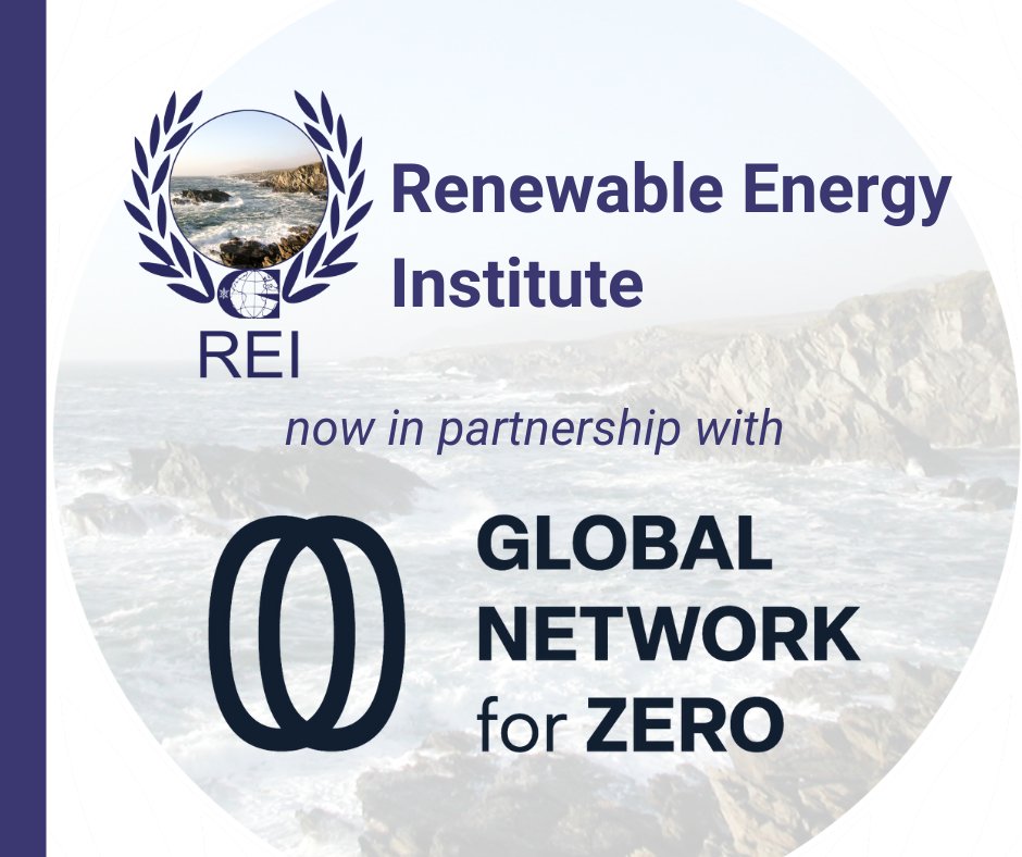 Renewable Energy Institute (@rei_institute) on Twitter photo We are excited to announce our new partnership with <a href="/globalnet4zero/">Global Network for Zero</a>
GNFZ is the world’s leading net zero certification body that shares our goal of helping you and your organisation to accelerate the realisation of a zero emissions world.
Learn more: bit.ly/3Bxo7BM We are excited to announce our new partnership with <a href="/globalnet4zero/">Global Network for Zero</a>
GNFZ is the world’s leading net zero certification body that shares our goal of helping you and your organisation to accelerate the realisation of a zero emissions world.
Learn more: bit.ly/3Bxo7BM