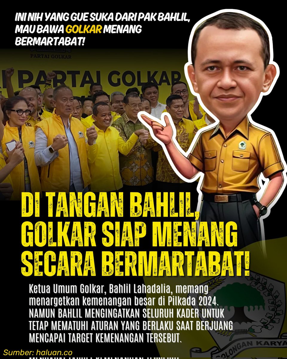 Ini guys alasan gw suka bnget dengan misi beliau dipilkada 2024 serentak Bahlil Golkar