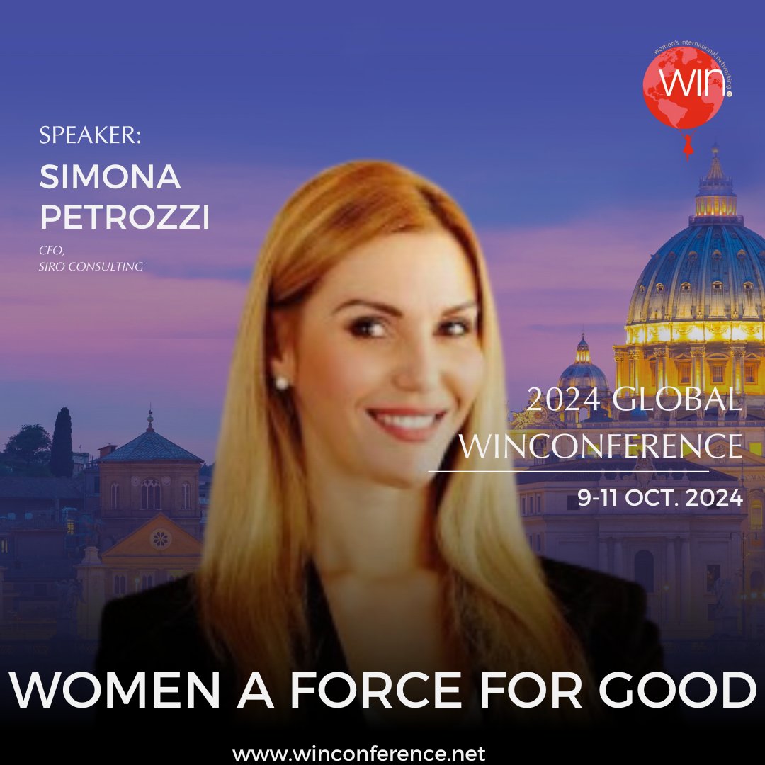WINConference's tweet image. Introducing Simona Petrozzi, one of our forum speakers at #WIN2024 in Rome!

After a 10-year youth experience in the world of media and TV, Simona founded SIRO Consulting srl, a company strongly engaged in communication &amp;amp; digital issues 📺

#womenforceforgood #globalwomenpioneers