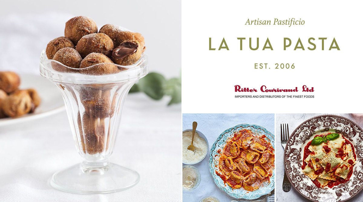 Elevate your menu this autumn with these seasonal delights by #LaTuaPasta. Tortelloni Braised Wild Boar, Ravioli Pumpkin and Sage and Hazelnut Milk Chocolate Mini Doughnuts.
Contact your Ritter Courivaud Account Manager for further details.
#rittercourivaud #freshpasta