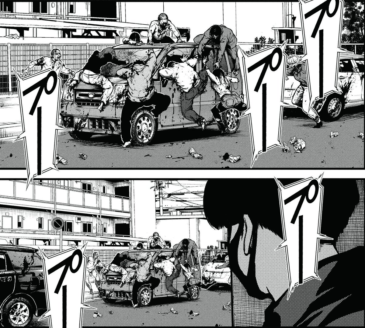 Bessatsu_champ's tweet image. 別冊少年チャンピオン11月号、本日発売!!
「サイコ×パスト」の表紙が目印!!

『不死と罰』第33話

やっと地獄の歌舞伎町ラブホテルを抜け出したフミトたち。しかし外も地獄絵図で…。
美沢やかのめいは風張が言っていた&quot;穢土&quot;を目指すが、一方、フミトは…!?

#不死と罰　#佐藤健太郎