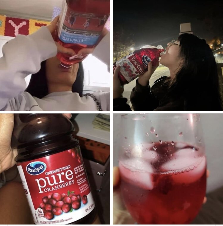 them: cranberry juice is nasty 
me :