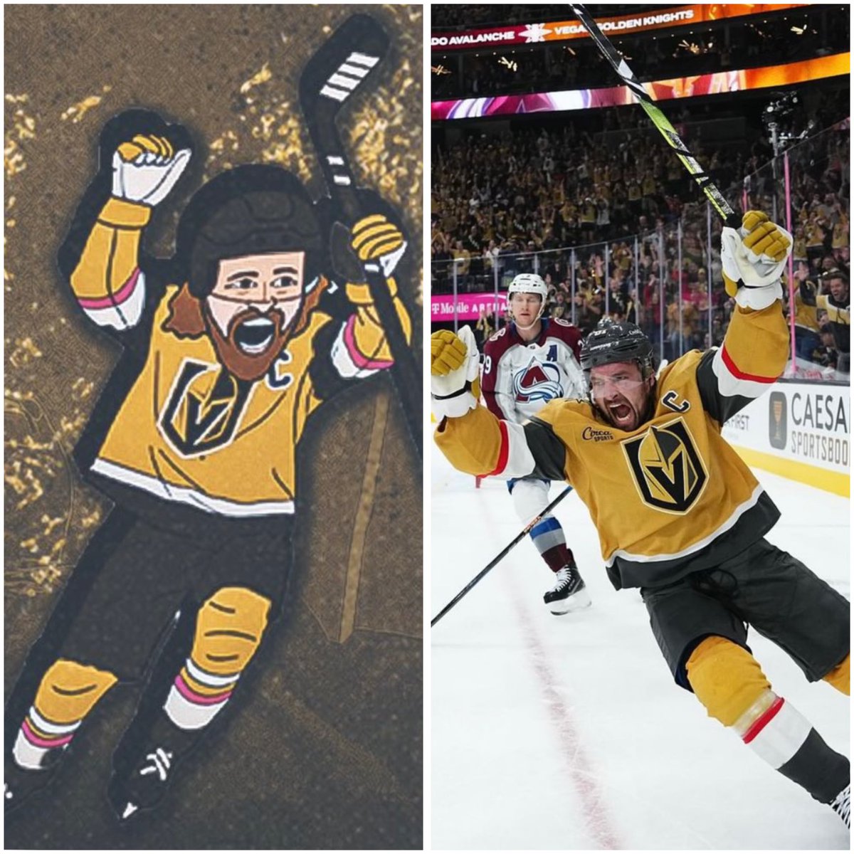 GoldenKnights's tweet photo. Corporate needs you to find the different between these two pictures
(Theyโre the same picture)
#ExpressiveMarkStone https://t.co/xJU6pmZg0Y