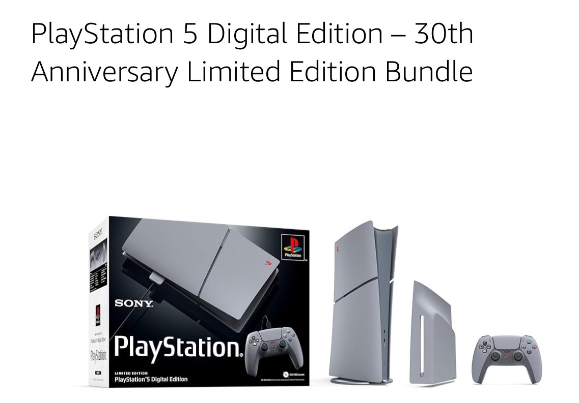 PriceErrors's tweet image. 🚨PRE-ORDER PS5 30th Anniversary Edition Console 

Going live on all below sites tomorrow, Thursday 10/10 at 10am EST

SITE LIST…
Amazon: amzn.to/3YieU9j
Walmart: deals.tydealss.com/4eWOdwl
Best Buy: deals.tydealss.com/4gYJOuu
Target: deals.tydealss.com/4002nsq
PS Direct:…