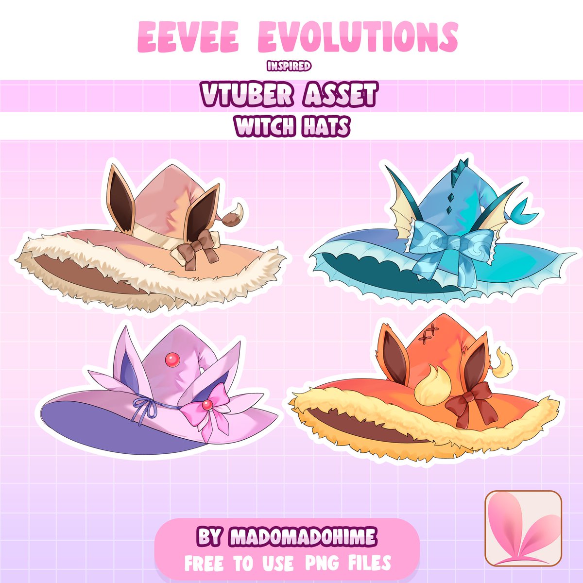 ❤️Free to use Halloween Vtuber hats❤️

All Eevee evolutions ~

Likes and retweets are appreciated💕

Please consider joining my monthly asset club if you wish to support ^^

#customizableVtuber #live2d #VTuberAssets #VtuberSupport #Vtuber素材 #Vtuber素材
