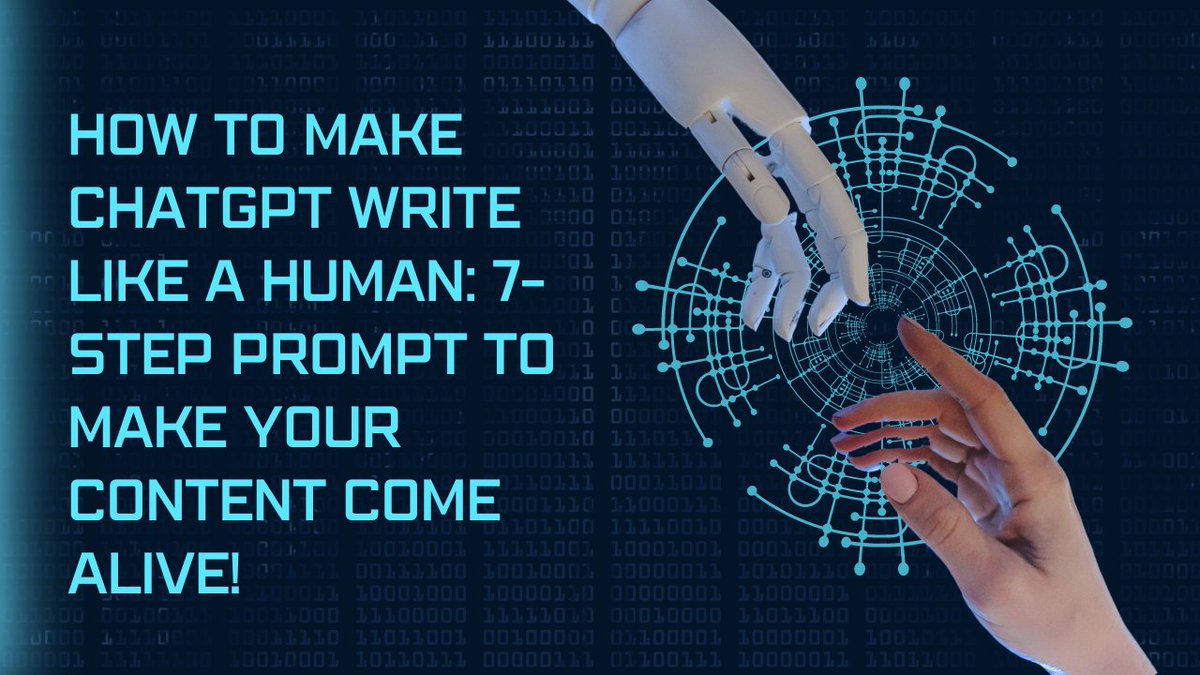 AzadLutfur's tweet image. How to Make ChatGPT Write Like a Human: 7-Step Prompt to Make Your Content Come Alive!
#contentwarning #Articlewriting #ChatGPT #makemoneyonline #Contentcreation 
Click Here: reviewrating.xyz/2024/10/how-to…