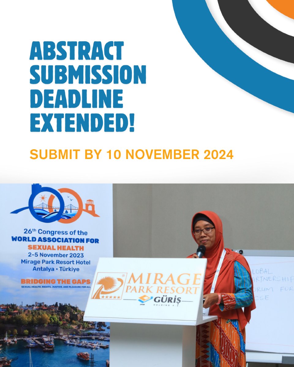 The abstract submission deadline for WAS 2025 has been extended to 10 November 2024. Don't miss this chance to share your insights and contribute to the global conversation on sexual health.

Submit now: was2025.org/abstract-submi…