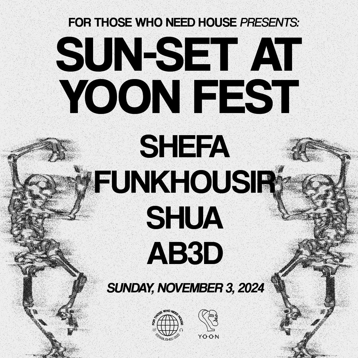 FTWNeedHouse's tweet photo. We are proud to partner with our good friends at YOON to bring you a special Halloween “SUN-SET” edition. Join us in on November 3rd for a proper For Those Who Need House takeover. We’ll see you in the forest under the disco house. Secure your tickets today 🌳🪩 https://t.co/DmSIek1mhm