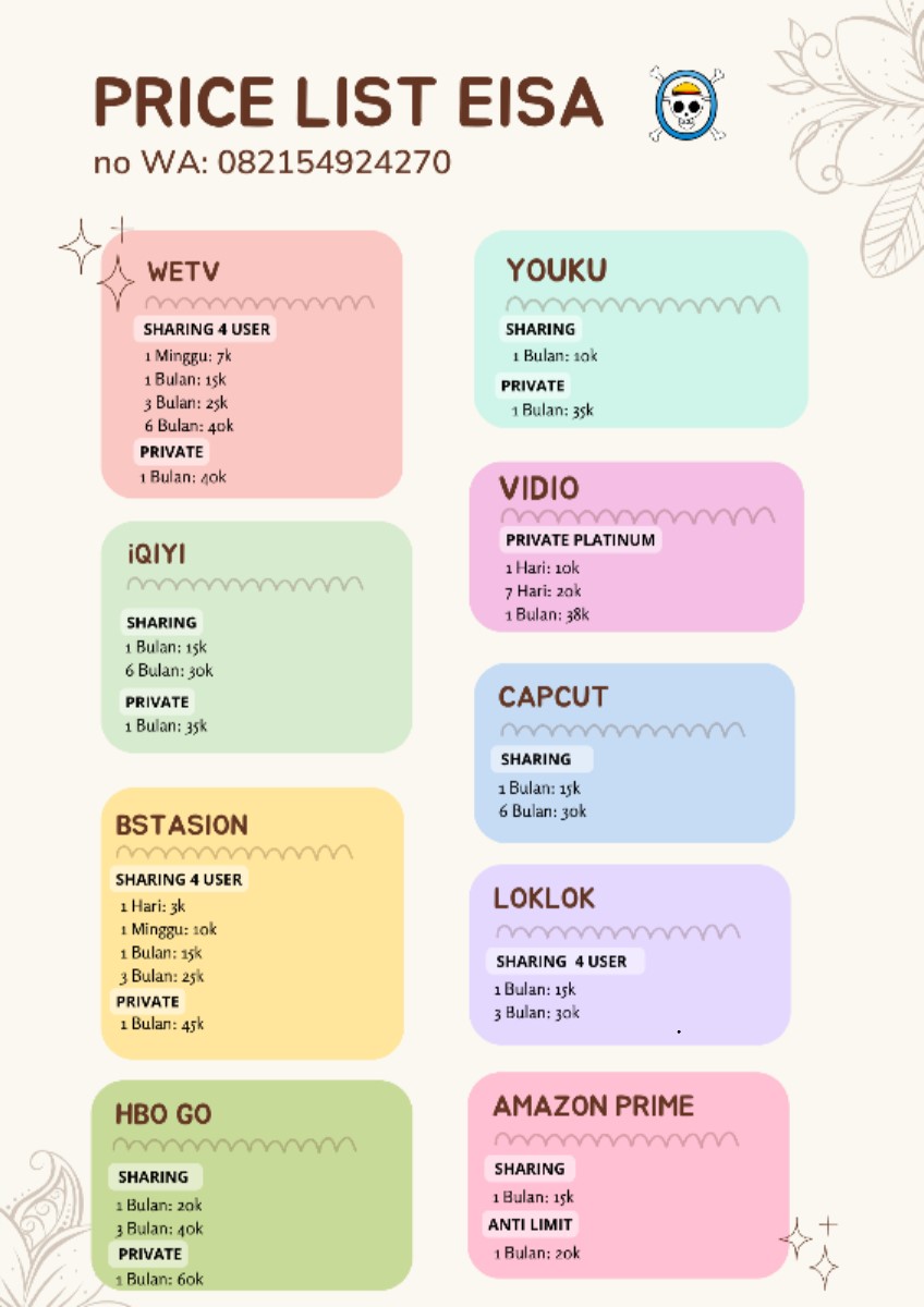 awanuiuiui's tweet image. #Zonauang Apps Premium 🌷💗
Fast respon🌸, Murah Meriah💸, Bergaransi🧾 #Zonauang

Wa 📱: wa.me/+6282154924270/

Netflix, YouTube, Viu, Disney, Spotify, WeTV, Canva, Youku, Vidio, Capcut, LokLok, BStasion, HBO GO, Amazon Prime, Iqiyi 🍓🌷