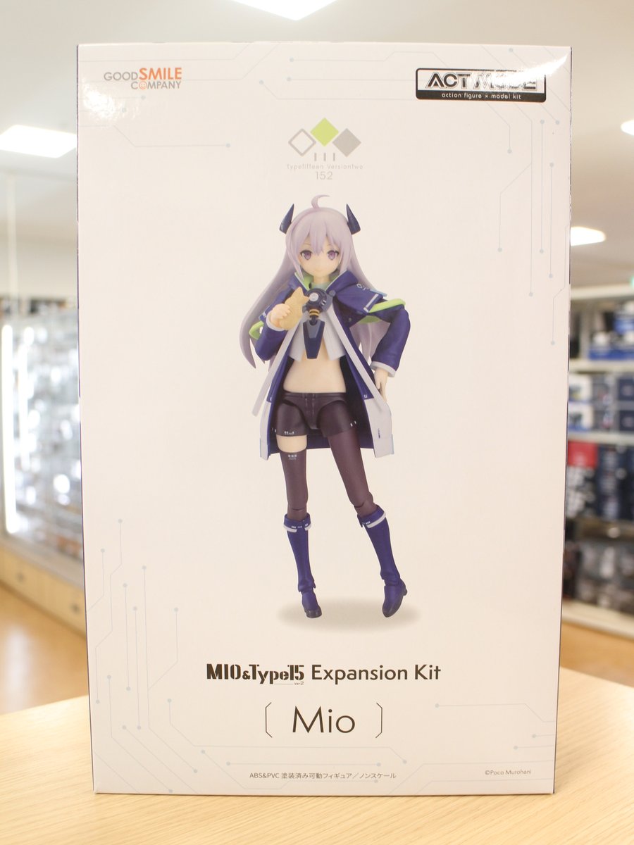 PH_atsugi's tweet photo. 製品情報
#ACTMODE
「ACT MODE拡張キット ミオ」
入荷いたしました
こちらは「ACT MODE ミオ &amp; Type15 Ver2 Close range attack mode」の完成品可動フィギュア部分である「ミオ」のみとなっています
「真顔」「叫び顔」「笑顔」の3種の表情パーツと
オプションパーツに「たいやき」が付属します（紫） https://t.co/WkFhJkS29B
