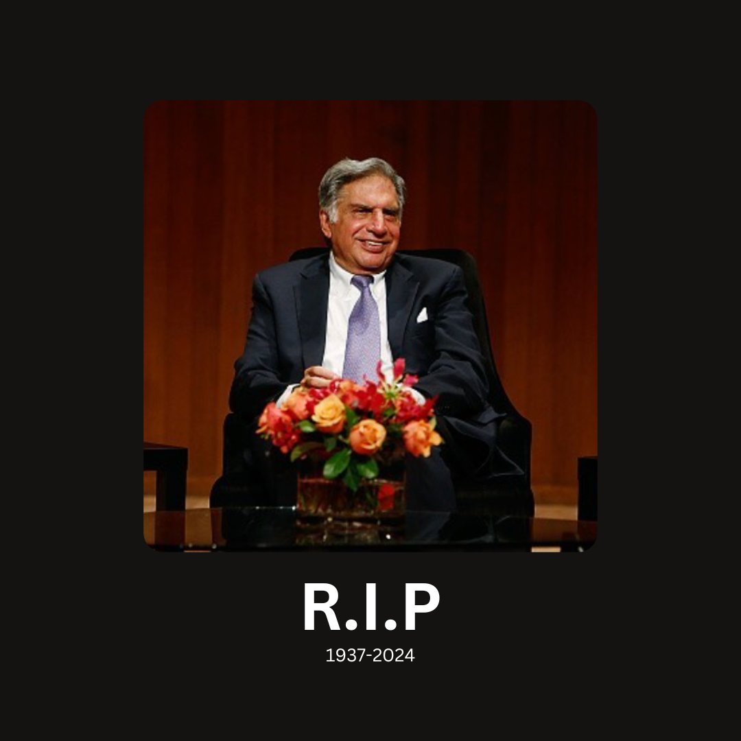 The passing of Ratan Tata is a great loss, but his life and work will continue to inspire us for years to come. He was more than just a businessman; he was a leader with a big heart who always put the nation first. 

#RIPRatanTata  #RatanTata  #TataGroup
