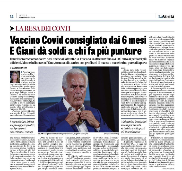 RHolzeisen's tweet photo. ‼️Le azioni criminali continuano - sieri sperimentali con funzione genica consigliata pure per i bebè, invocando dati attuali fasulli perché creati a tutt‘oggi con una diagnostica di laboratorio totalmente al di fuori dei parametri di attendibilità scientifica‼️
Anticipo brevemente l‘esito della mia interrogazione in Consiglio Provinciale dell‘Alto Adige sull‘ATTUALE impiego dei test molecolari (tamponi): siamo nel completo far west- non c‘è un numero massimo di cicli di amplificazione nel range scientificamente accettabile perché significativo, anzi non c‘è alcuna istruzione data ai laboratori, e il numero dei cicli di amplificazione non viene indicato nella conferma scritta dell‘esito comunicato dal laboratorio. Non c‘è, dunque, un unico caso cosiddetto „positivo“ al Sars-CoV-2 (ma anche ad altri virus!) che possa essere considerato tale! La diagnostica di laboratorio è completamente al di fuori dei parametri di attendibilità! Presumo che in altre Regioni/Province abbiamo più o meno la stessa situazione. 
E su questi „dati“ gli attuali responsabili del Ministero della Salute si permettono di consigliare di iniettare pure ai piccoli dai 6 mesi in su delle sostanze che possono provocare il tutto e di più. 
Sono letteralmente schifata da chi in Italia fa cose del genere. Sono evidentemente miserabili servi di un clan di criminali domiciliato presso l‘OMS, che ormai i Ministeri della Salute di certi paesi, come l’Italia, li può considerare essere le sue succursali.