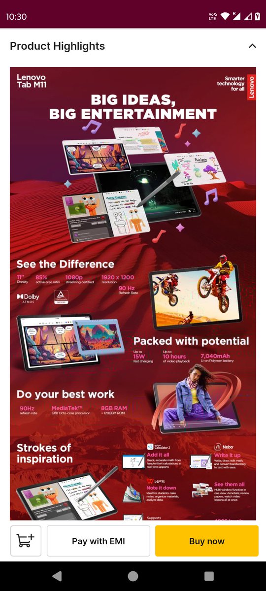 I recently purchased a Lenovo Tab M11 from <a href="/Flipkart/">Flipkart</a>, only to discover that it doesn't come with the pen, contrary to the advertisement. Despite contacting <a href="/flipkartsupport/">FlipkartSupport</a>, they refused to process a return or provide the pen. This is a loss of over Rs 9,999. <a href="/jagograhakjago/">Consumer Affairs</a> 🆘