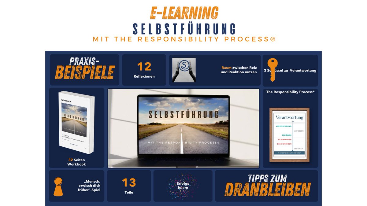 Das bietet das E-Learning „Selbstführung mit The Responsibility Process®“:
🎯 Mehr von dem, was du willst
😤 Weniger Ärgern, Generve, Frust
💧 Häufiger Klarheit, was dir wichtig ist
☹️ Seltener im Opfer verweilen (UND)
⚙️ Öfter Wirkung erzielen

selbstfuehren.de/e-learning-res…