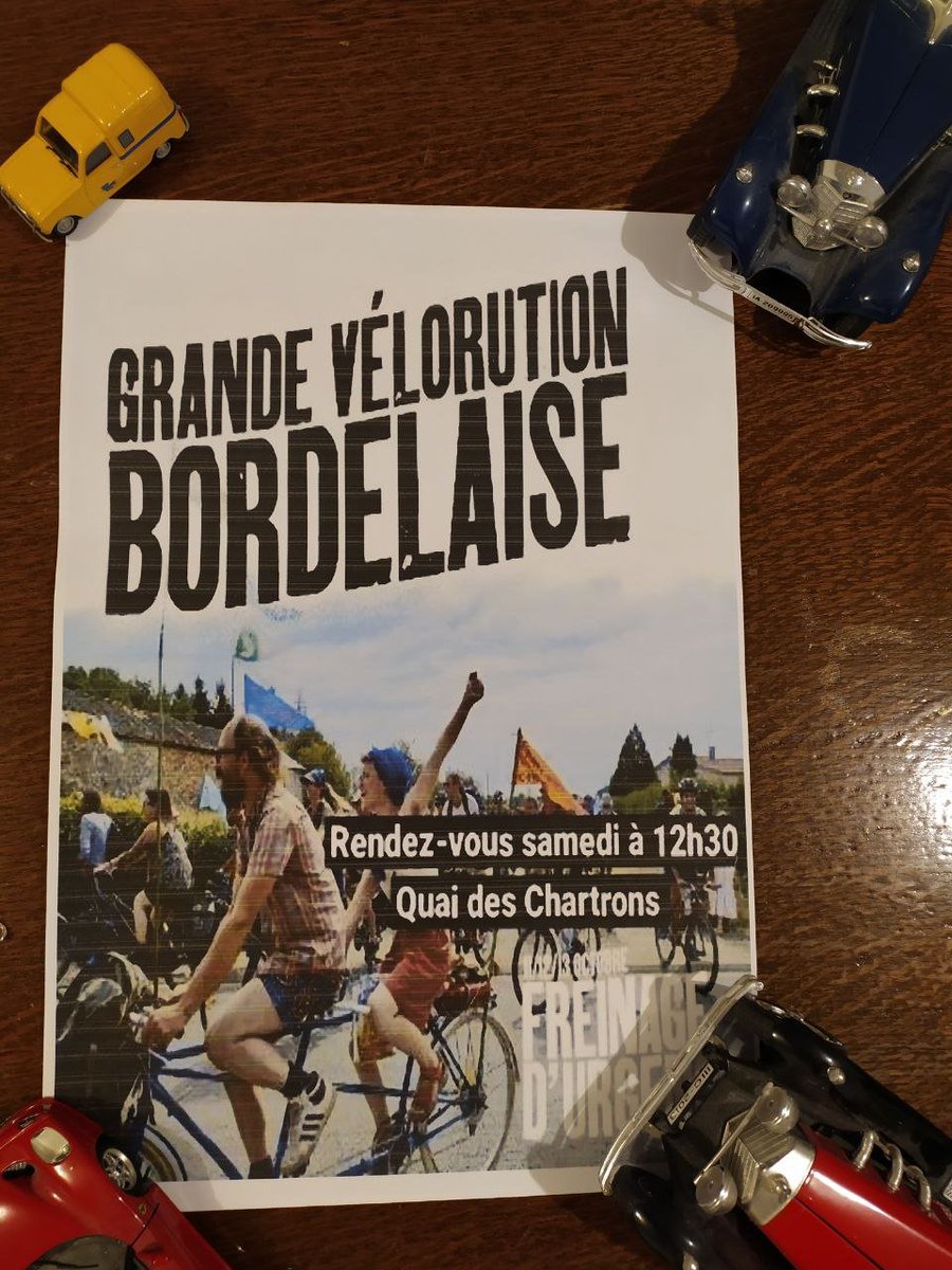 Rdv samedi pour la grande #Vélorution bordelaise de Freinage d'urgence des TGV.