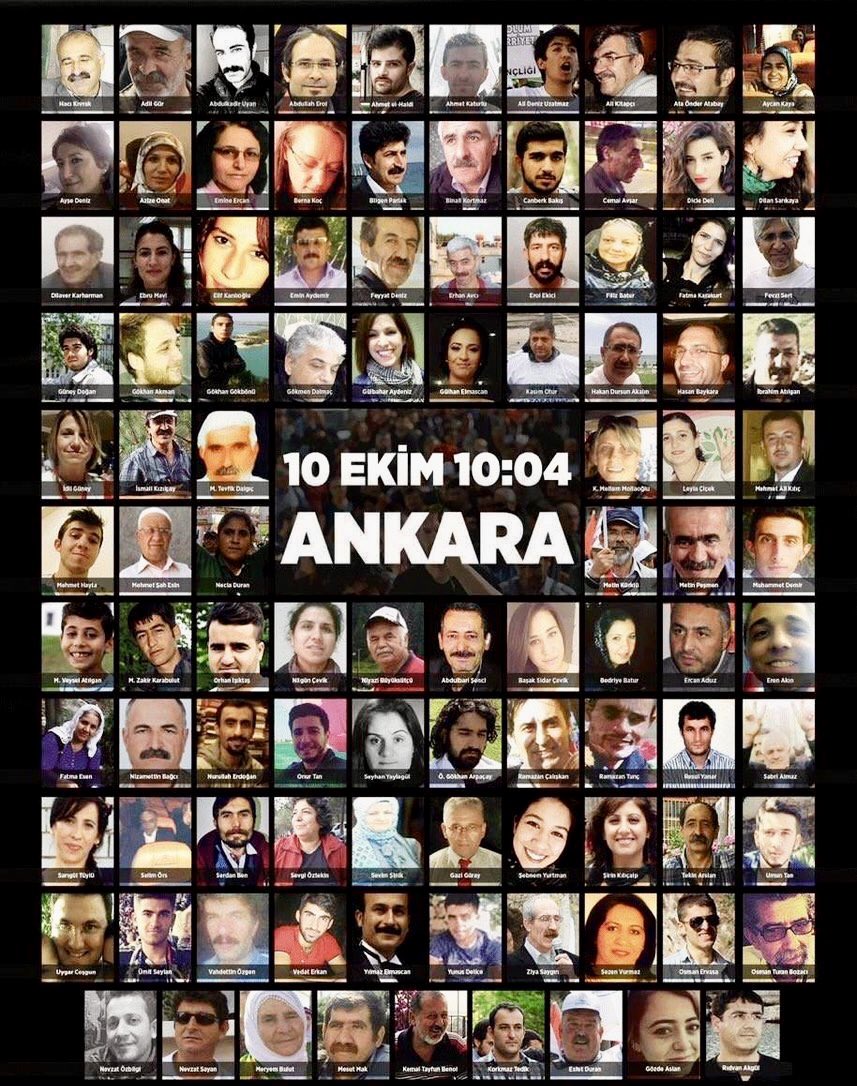 #10EkimAnkaraKatliamı’nın 9. yılında kayıplarımızın anısı önünde saygıyla eğiliyoruz: Unutmayacağız, unutturmayacağız, emek, barış, demokrasi mücadelesinden asla vazgeçmeyeceğiz!