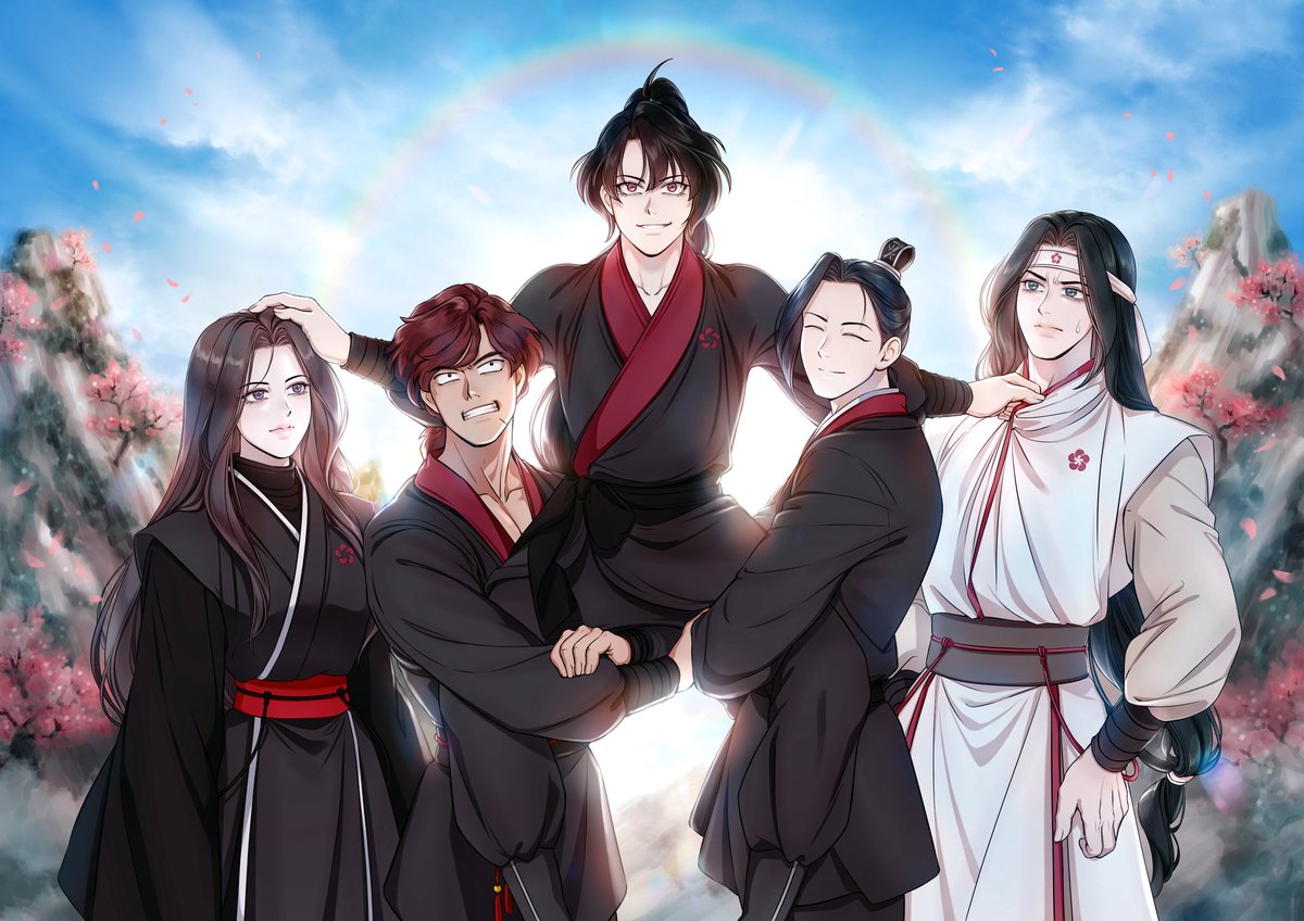 #네가_지켜낸_청명한_세상이야
#화산귀환 

화산오검과 함께하는 청명한 생일맞이🌸