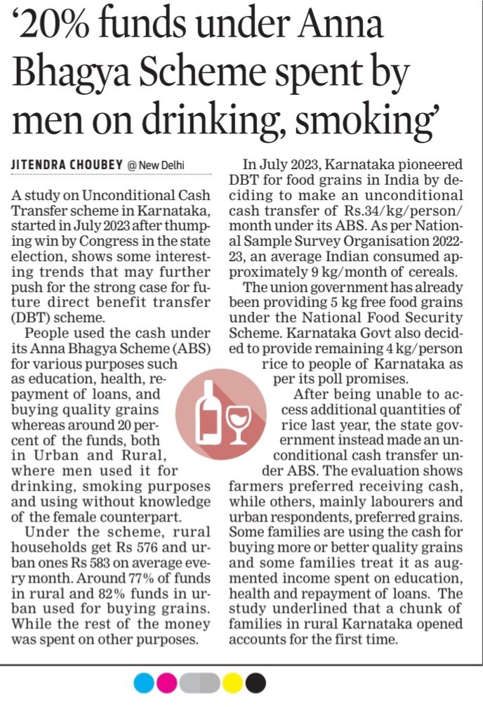 jitendra (@journojitendra) on Twitter photo Curious case of #unconditional #CashTransfer in #Karnataka. Farmers prefer cash while non-farmers want grains (rice). Cash being used for buying better quality of rice, spent on health, education,loan repayment. Around 20% used money on smoking,drinking.
<a href="/santwana99/">santwanabhattacharya</a>
<a href="/WorldBank/">World Bank</a> Curious case of #unconditional #CashTransfer in #Karnataka. Farmers prefer cash while non-farmers want grains (rice). Cash being used for buying better quality of rice, spent on health, education,loan repayment. Around 20% used money on smoking,drinking.
<a href="/santwana99/">santwanabhattacharya</a>
<a href="/WorldBank/">World Bank</a>