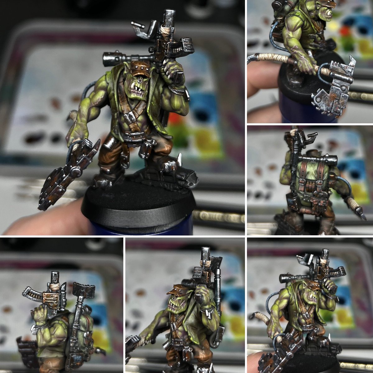 Mattpaint13's tweet photo. He’s in charge ! If he says move ….. you move! 

Happy orktober! #warhammer40k 
#WarhammerCommunity 
#paintingminiatures 
#paintingwarhammer https://t.co/AhY49Y2DzB