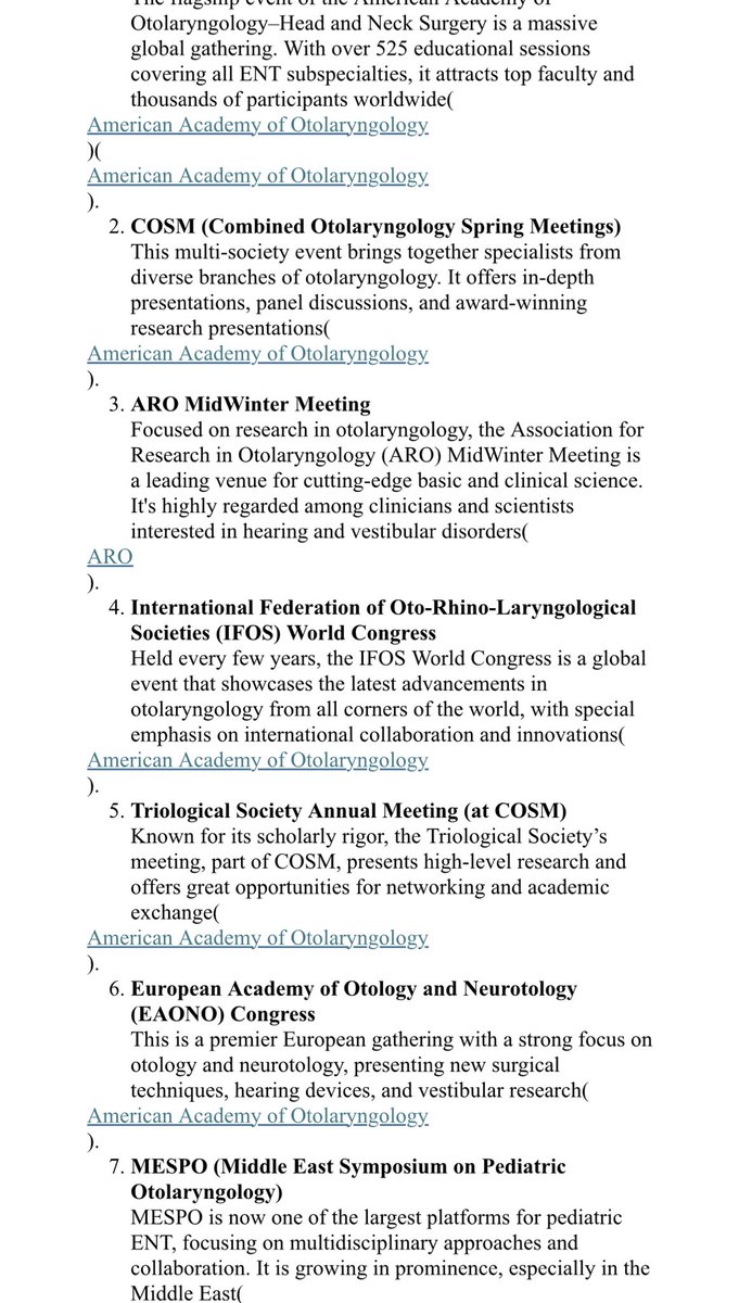 I asked #ChatGPT a question
“I want you to rank the top 10 Otolaryngology related conferences based on publicly available information”
<a href="/MESPO_/">MESPO</a> came in number 7. I was pleasantly surprised and it was spot on its description.
Thanks to everyone that contributes to MESPO.
Let’s go!