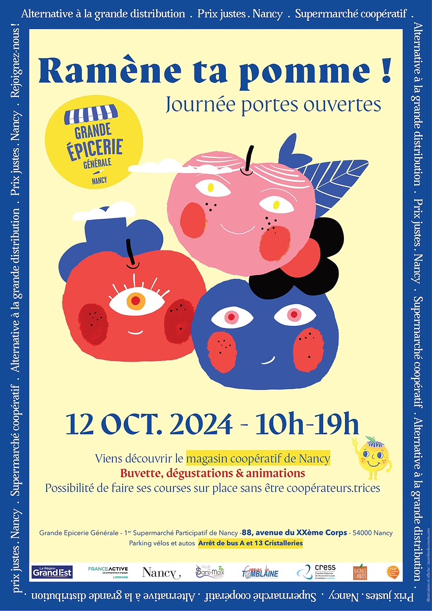 Samedi : venez discuter avec des coopératrices et coopérateurs pour comprendre notre concept et consommer autrement sans vous ruiner. Reprenez le pouvoir sur votre consommation à #Nancy- Entrée libre de 10h à 19h. Quartier des Rives de Meurthe.