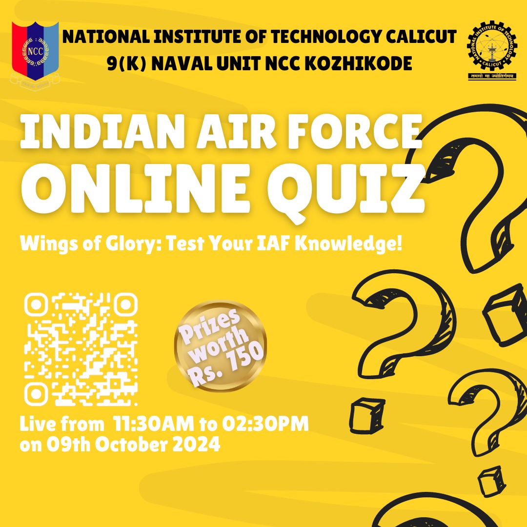NCCNITC's tweet photo. In light of the Indian Air Force Day, Naval NCC NITC has conducted an online quiz and poster making competitons honoring the brave soldier's dedication and hard work. https://t.co/ADUN5kKz5U