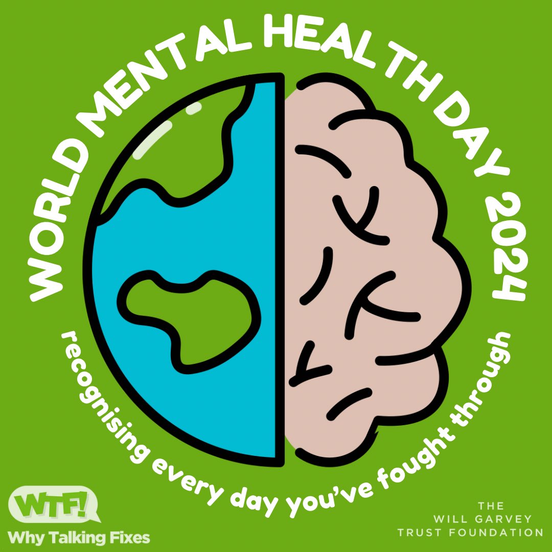 WhyTalkingFixes's tweet image. Happy World Mental Health Day!🧠💚

Your mental health matters every day, but today is a day dedicated to highlighting its importance. Be proud of yourself for getting through the dark days. 

#WorldMentalHealthDay 
#WorldMentalHealthDay2024