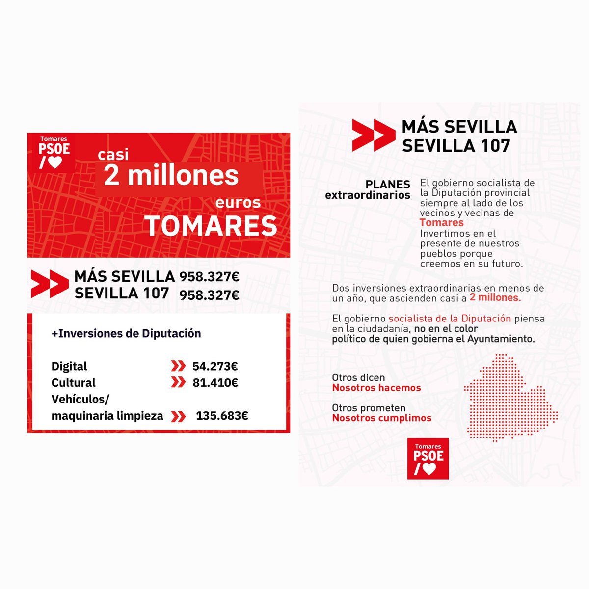 👉🏾 Otros 2 millones de euros de la <a href="/DIPUSEVI/">Diputación de Sevilla</a> para el <a href="/Tomares_es/">Ayuntamiento de Tomares</a>. 

Ante los datos, sobran las palabras. Lo que no son cuentas, ¡son cuentos!