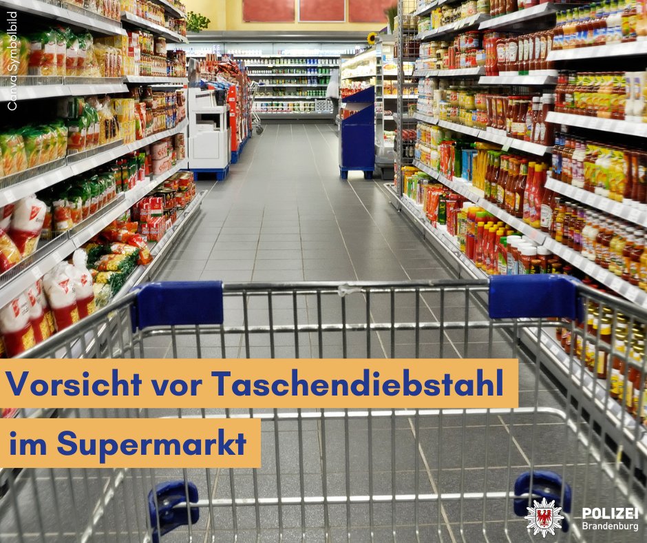 PolizeiBB's tweet image. 🚨 Achtung vor Taschendieben im Supermarkt! 🚨 

Taschen und Wertsachen gehören immer an den Körper, nicht in den Einkaufswagen! Ein Moment der Ablenkung reicht den Dieben.

Seien Sie AUFMERKSAM und schützen Sie sich!  

#Taschendiebstahl #PolizeiBrandenburg #Sicherheit