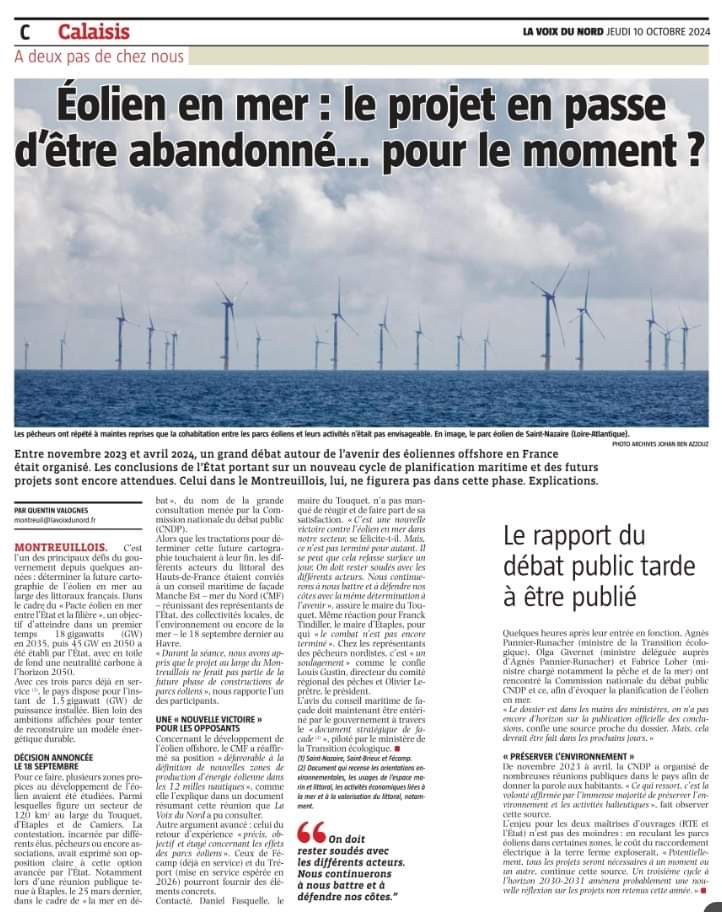 Toujours pas de projet au large du #Touquet ...