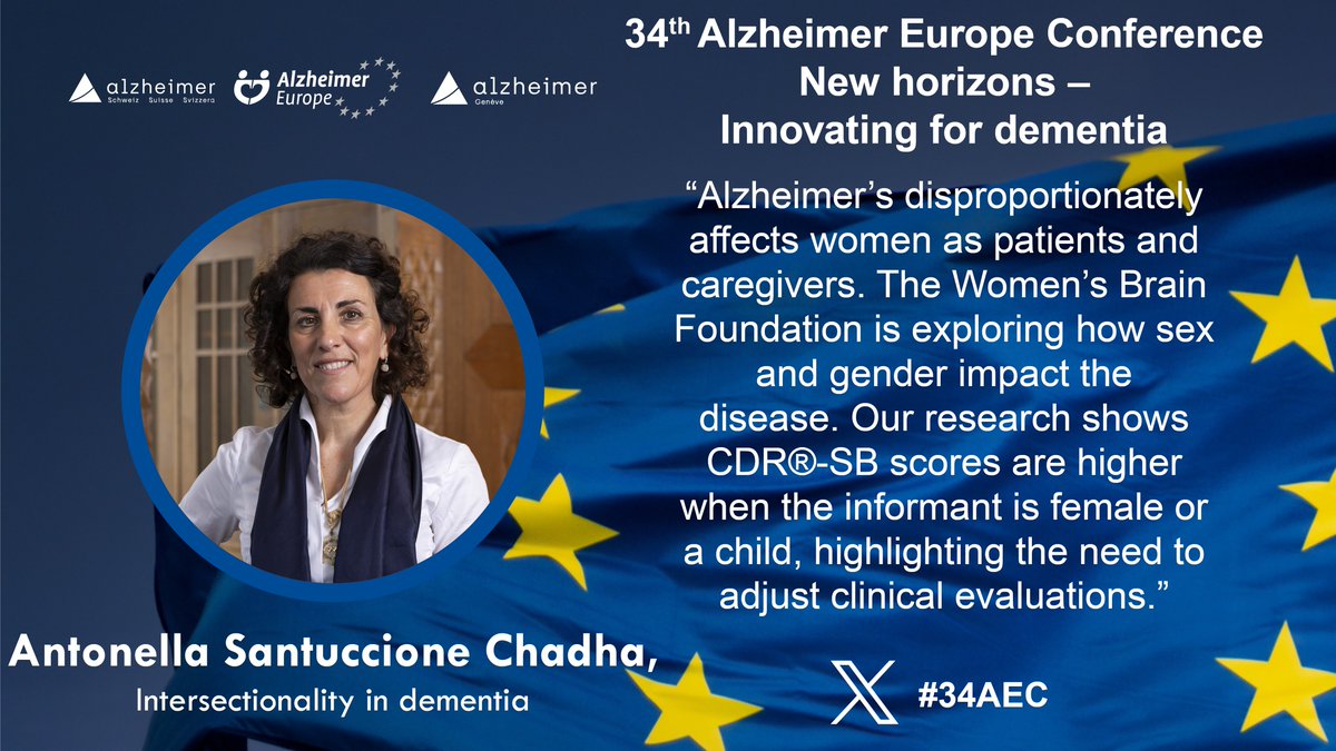 #34AEC Meet the speakers: Antonella Santuccione Chadha <a href="/ChadhaAnt/">antonella santuccione chadha</a> from <a href="/womensbrainpro/">Women's Brain Foundation</a> is speaking at the <a href="/AlzheimerEurope/">Alzheimer Europe</a> conference 'New horizons - Innovating for dementia' on 'The importance of gender in dementia research.'