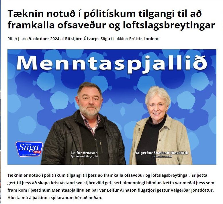 MinleiM's tweet photo. Tæknin notuð í pólitískum tilgangi til að framkalla ofsaveður og loftslagsbreytingar https://t.co/P5u087qCcU https://t.co/h1MpjmA8UF