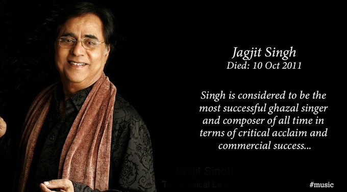 Remembering Jagjit Singh Ji on his Death Anniversary.

He was a Tremendous Ghazal Singer and Composer.

#JagjitSingh