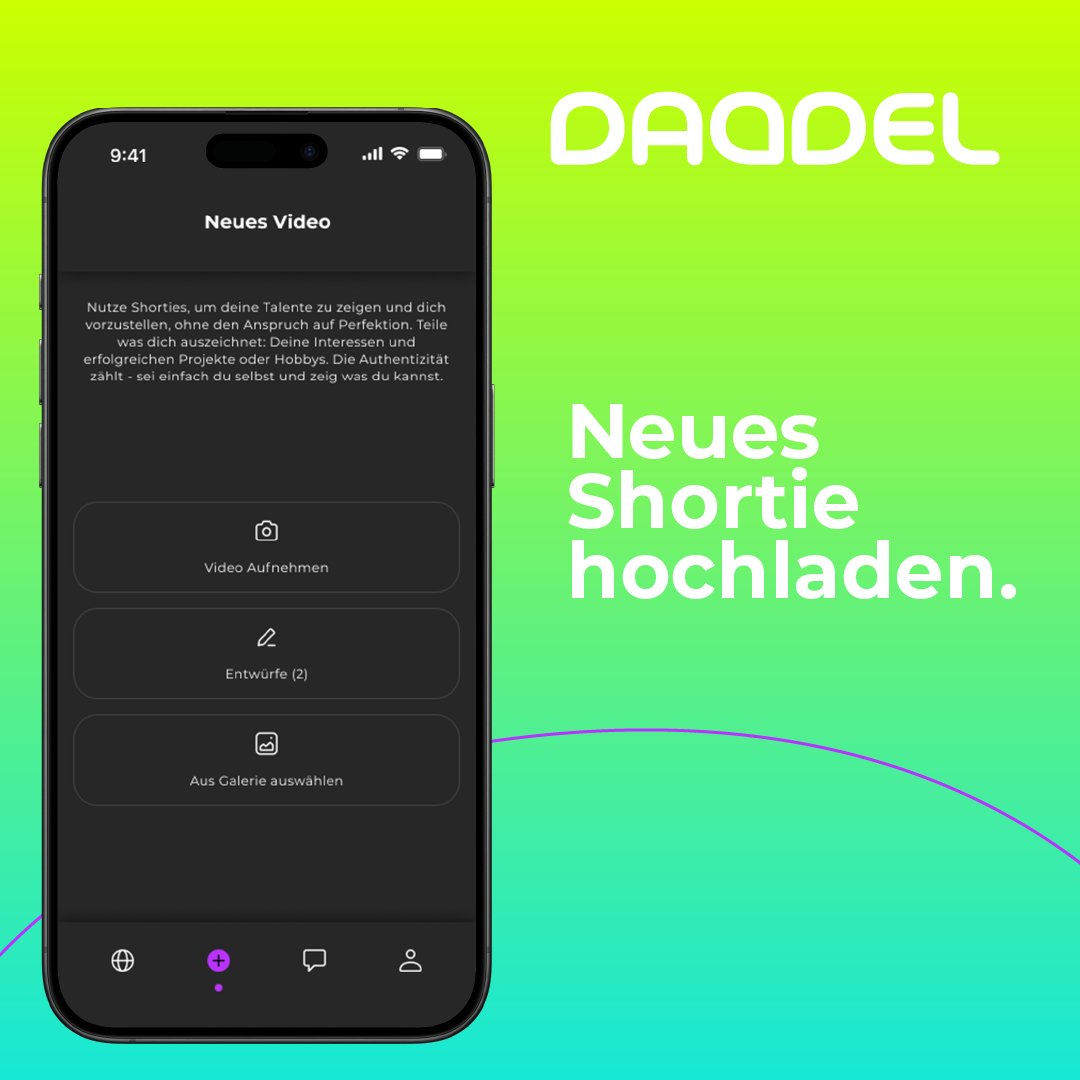 daddel_org's tweet image. Nehmt Euer Video auf, schneidet es, bearbeitet es und verseht es mit Musik aus unserer Musikdatenbank - alles direkt in unserer App.  ⭐

Wie einfach war das denn? 👏

#ShortClips #Video #Videoaufnehmen #Videohochladen #Vorstellung #Talents #Fähigkeiten #Mitarbeiterfinden