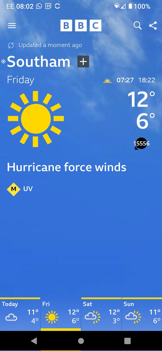Sandyw61's tweet photo. Something wrong with @bbcweather this morning...... I hope so anyway https://t.co/B50TexpRGp