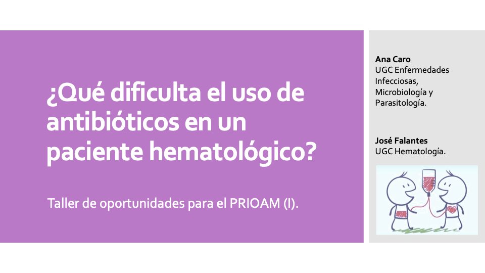Guía PRIOAM (@guiaprioam) on Twitter photo Mañana empezamos un nuevo ciclo de talleres de antibioterapia en la sesión mensual de <a href="/guiaprioam/">Guía PRIOAM</a>.
🤔¿Qué dificulta el uso de antibióticos en el paciente hematológico?
¡No os lo perdáis! 👇🏻
📅 11/10/24, 8:15h
📍Salón de Actos HRT
Un taller by <a href="/HematoHUVR/">Hematología HUVRocío</a> feat. <a href="/InfMicHUVR/">Enf Infecciosas Microbiología y Parasitología HUVR</a> Mañana empezamos un nuevo ciclo de talleres de antibioterapia en la sesión mensual de <a href="/guiaprioam/">Guía PRIOAM</a>.
🤔¿Qué dificulta el uso de antibióticos en el paciente hematológico?
¡No os lo perdáis! 👇🏻
📅 11/10/24, 8:15h
📍Salón de Actos HRT
Un taller by <a href="/HematoHUVR/">Hematología HUVRocío</a> feat. <a href="/InfMicHUVR/">Enf Infecciosas Microbiología y Parasitología HUVR</a>