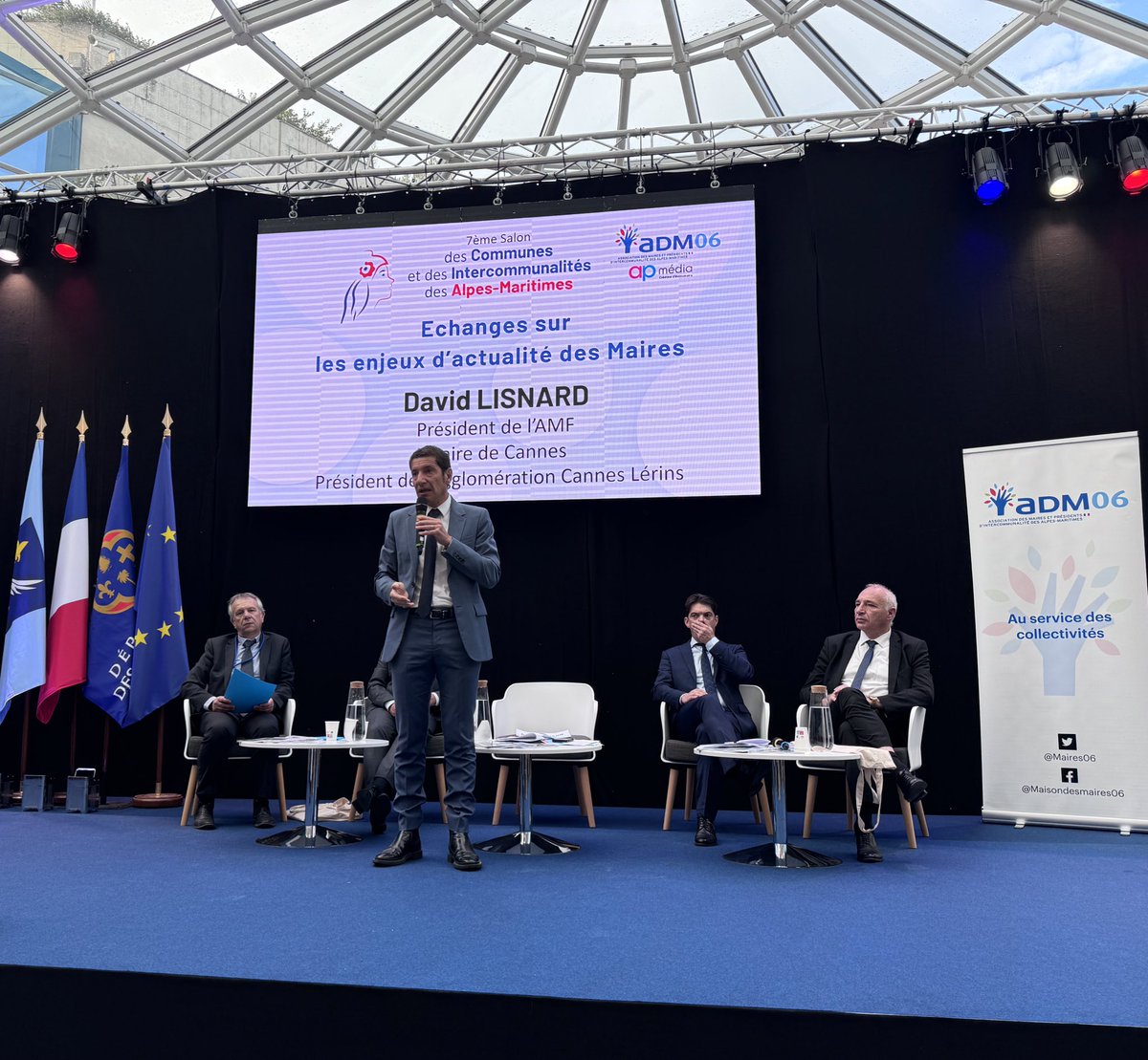 AlexndraBorchio's tweet photo. Présente aux côtés des élus locaux pour l’ouverture du 7e « Salon des communes et des Intercommunalites » à #Cannes afin d’assister à l’AG des @Maires06 présidée par
@JeromeViaud en présence de @davidlisnard @JP_DAVID06 & @Bgasiglia.
#AMF06 #CollTerr https://t.co/YyvnNnIbNN