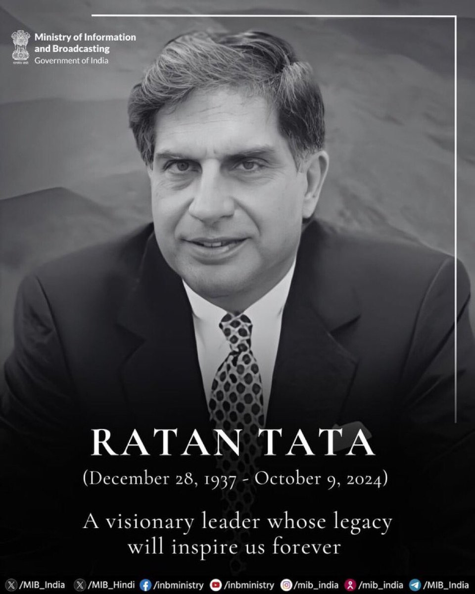 OFBJPUGANDA's tweet photo. We note with deep sympathy passing of Industrial Icon Padmashri Ratan Tata ji. This is an irreparable loss to the Industrial world. We salute his legacy and pray almighty to heavenly abode his departed soul https://t.co/0xD7KcDVPf