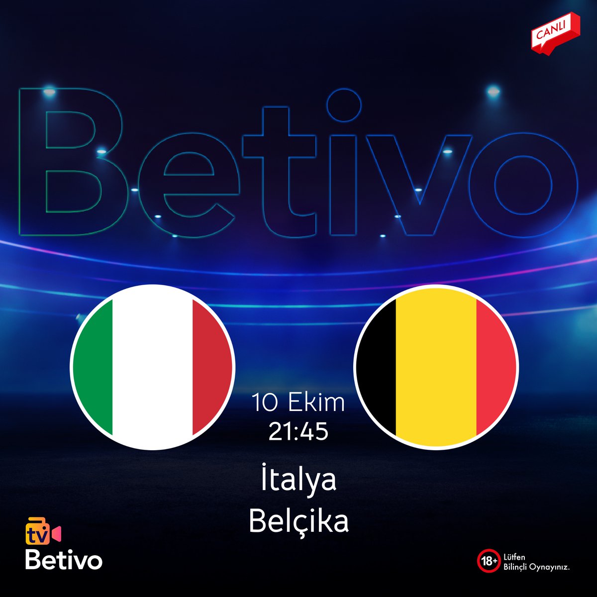 UEFA Uluslar Günü maçları Betivo'da kazandırıyor! En iyi oranlar ile İtalya - Belçika mücadelesi Betivo'da sizi bekliyor!

📲 tinyurl.com/betivouyeol
📺 tinyurl.com/BetivoTV