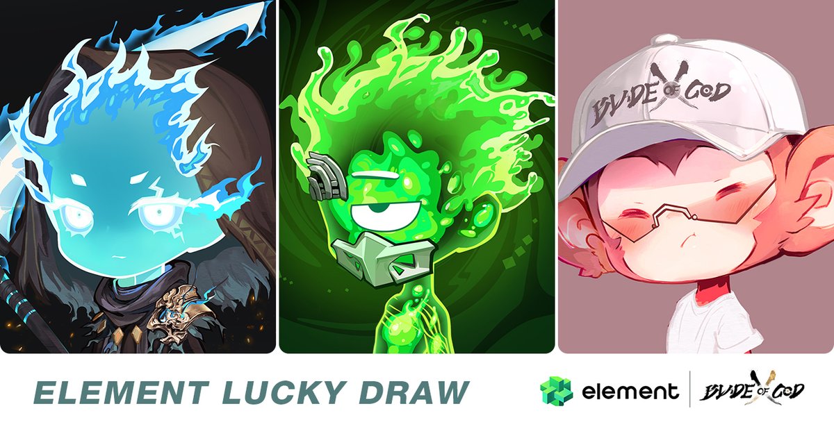 Element NFT Marketplace (@element_market) on Twitter photo ✨Element Lucky Draw✨
🎉 Exciting news! “Blade of God X” is on the way!
<a href="/BladeofgodX/">Blade of God X</a> presents the Ethereal PFP NFT collection, your gateway to a powerful digital identity in the game and ecosystem, including 150 FCFS whitelist spots!
⏰ Time: Oct. 10 - Oct. 12, 3 PM ✨Element Lucky Draw✨
🎉 Exciting news! “Blade of God X” is on the way!
<a href="/BladeofgodX/">Blade of God X</a> presents the Ethereal PFP NFT collection, your gateway to a powerful digital identity in the game and ecosystem, including 150 FCFS whitelist spots!
⏰ Time: Oct. 10 - Oct. 12, 3 PM