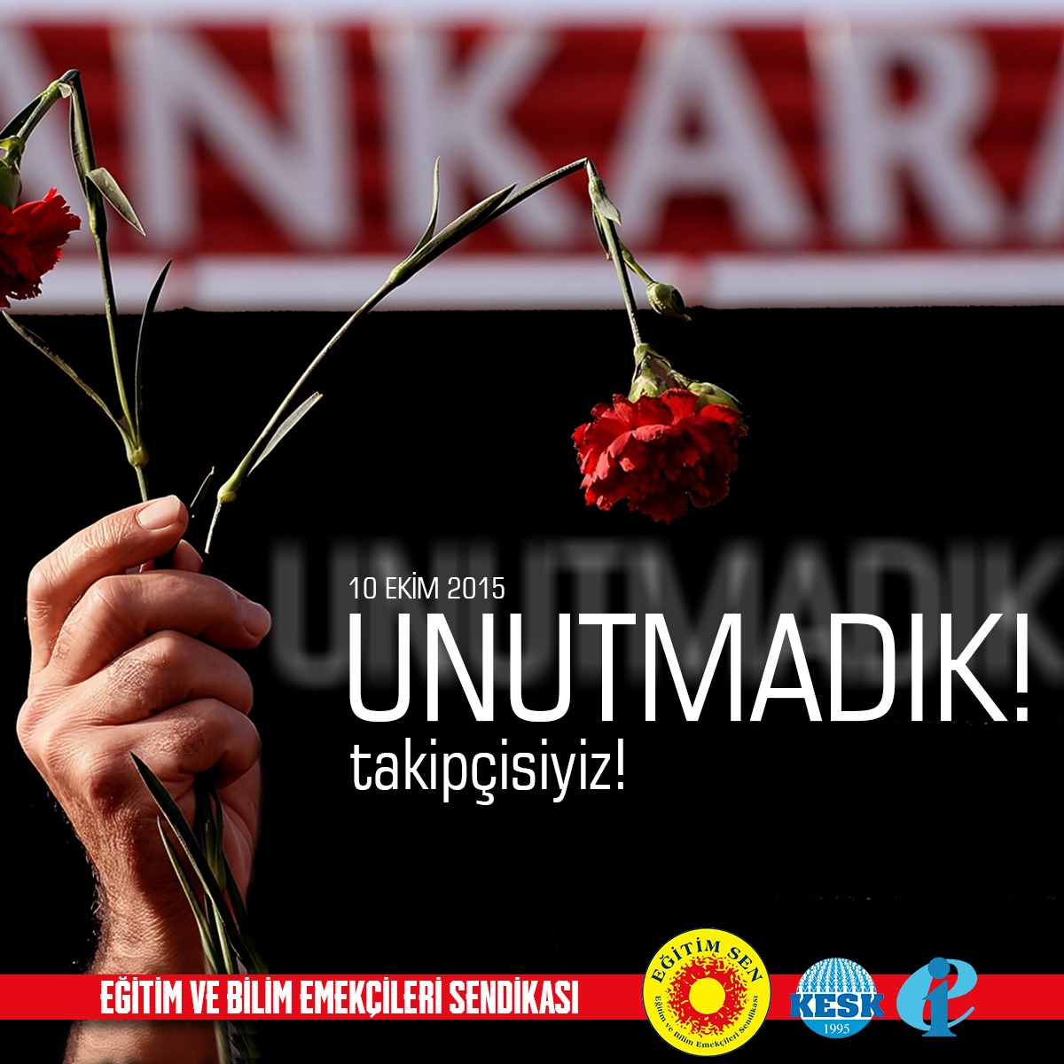 Cumhuriyet tarihinin en büyük katliamlarından birisi olan #10EkimAnkaraKatliamı’nın üzerinden 9 yıl geçti. Barış ve demokrasi istedikleri için katledilen 104 canımızı saygı ve özlemle anıyoruz. 
Unutmadık, unutturmayacağız!