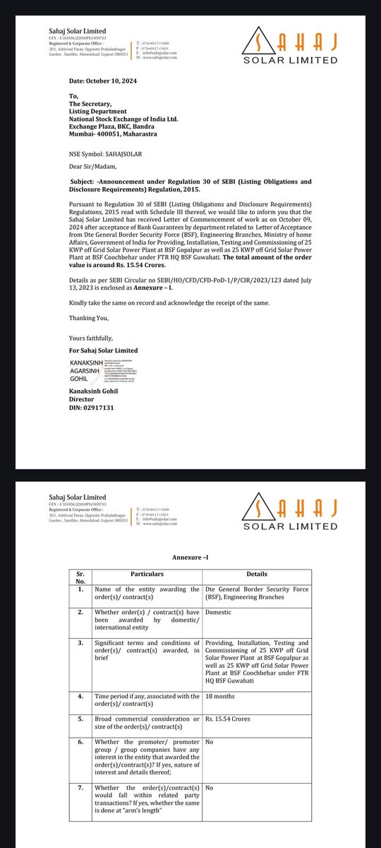 finbiz24's tweet image. #SahajSolar new order