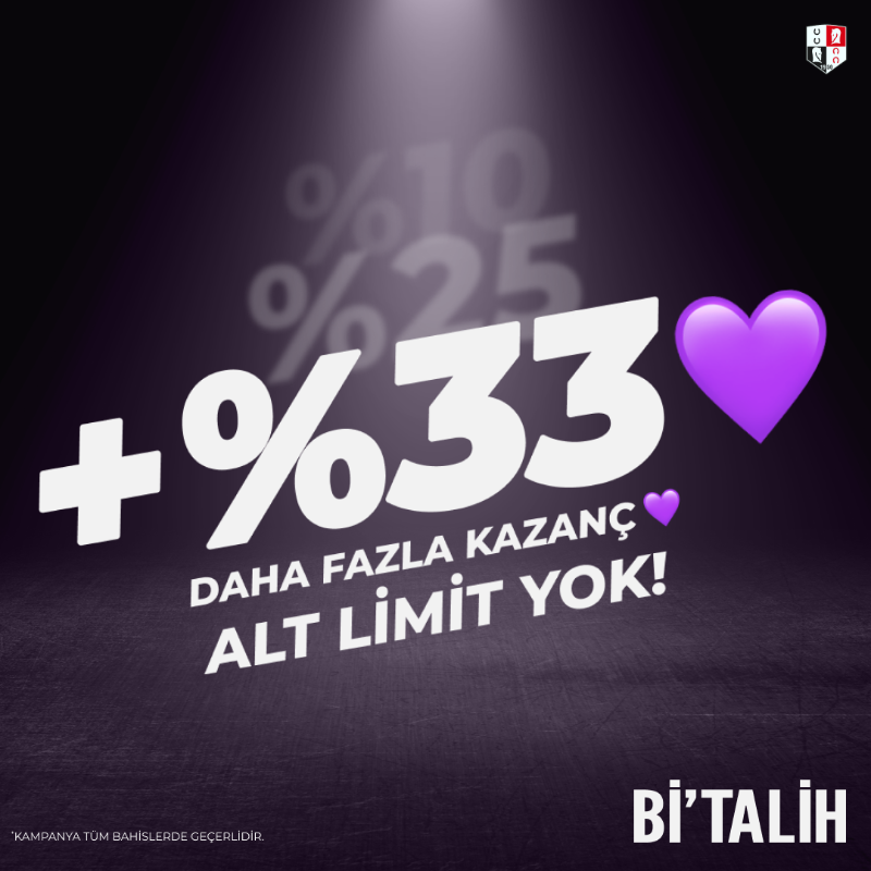 bitalih_tr's tweet photo. 🎁Yarışseverin dostu Bi'Talih'te at yarışı oyna, %33 Daha Fazla Kazanç💜 fırsatını kaçırma. Üstelik alt limit yok. Hemen üye ol!