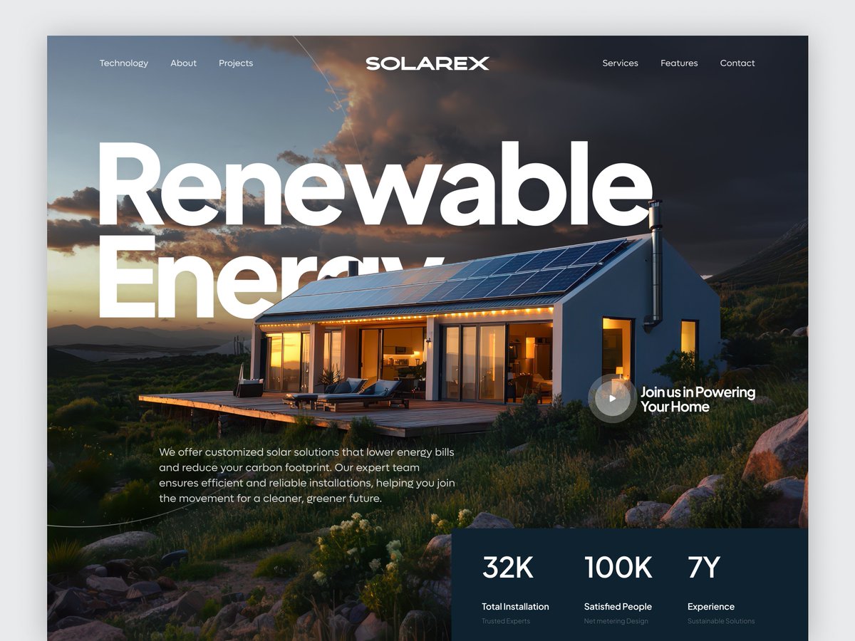 dkavinda90's tweet image. Solarex | Renewable Energy Website

#solarcompany #ecofriendly #renewableenergy #sustainableenergy #ui #uxui #design #uidesign #solarpanel #solarpower #landingpage #panel #energy #solar #web #website #saaslandingpage #saas #websitedesign #webdesign