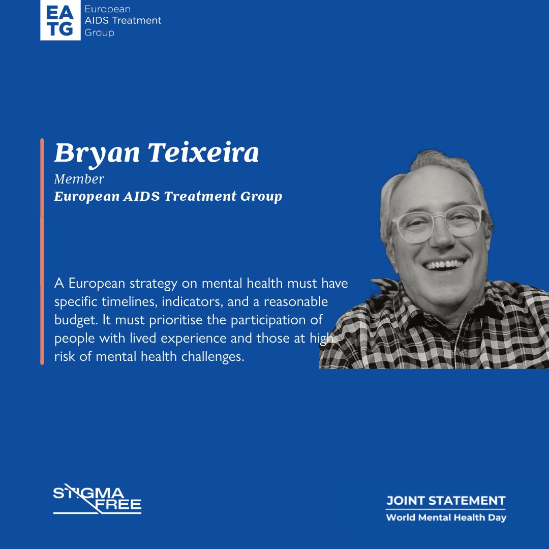 On #WorldMentalHealthDay, EATG joins 30+ CSOs to demand EU actions to:
adopt a mental health in all policies approach 
engage persons with lived experience 
fight against mental health stigma &amp; discrimination  
Read &amp; endorse: mentalhealtheurope.org/joint-statemen…

#EU4MentalHealth
#StigmaFree