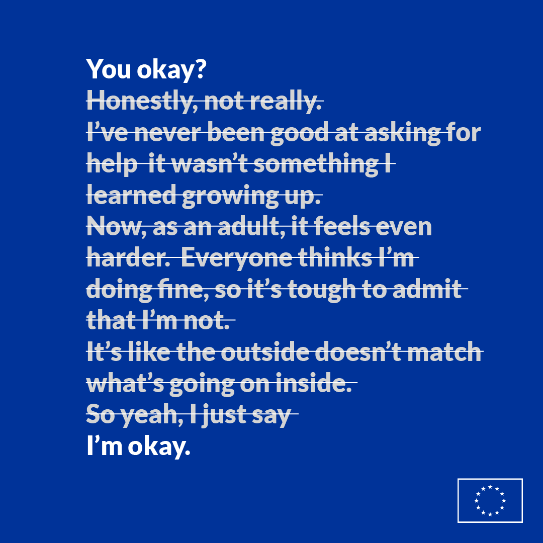 EU_Commission's tweet image. Mental health is as important as physical health.

On #WorldMentalHealthDay, we're launching the #InThisTogether campaign to combat stigma and promote community support for mental well-being.

This initiative is part of our broader EU Support Package on Stigma to further enhance