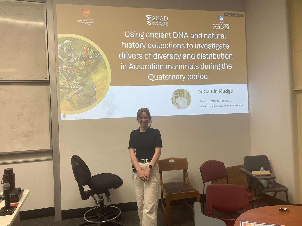 ACAD_Research_'s tweet image. Massive congratulations to @CaitlinMudge522 for giving her PhD completion seminar to the EEB crowd! It was amazing to hear all about the amazing work she has been doing within the ancient DNA field during the last few years 🎉 #aDNA #Australianmammals #quaternaryperiod
