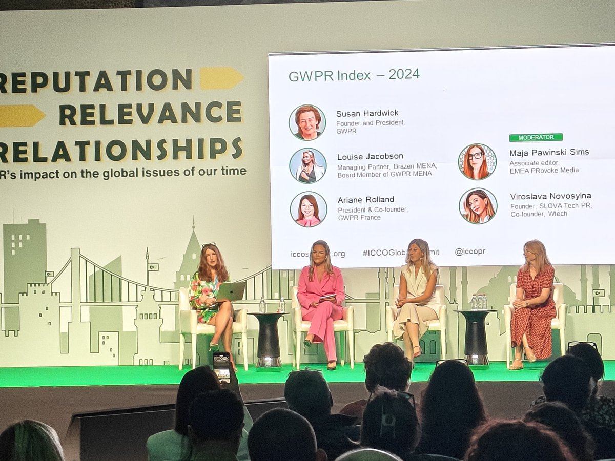 Many women experience challenges when seeking promotions due to a lack of motivation &amp; support from management. Age discrimination remains a concern in the PR industry. 

A powerful women panel discussion on GWPR Index 2024 at #ICCOGlobalSumit Istanbul