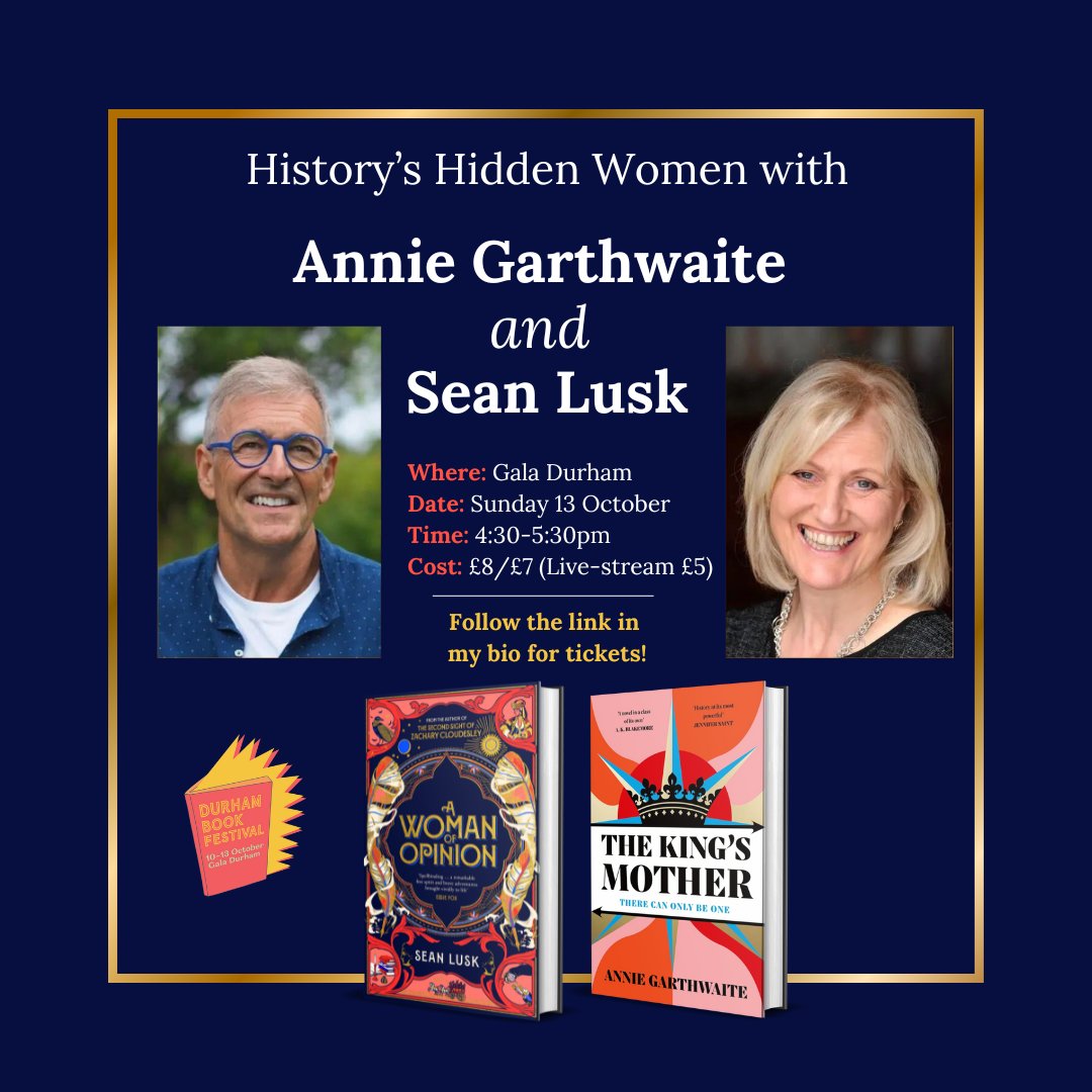 Sean.Lusk (@seanlusk1) on Twitter photo Anywhere near #Durham this weekend? Come along to <a href="/durhambookfest/">Durham Book Festival</a> And especially come along to see <a href="/anniegarthwaite/">Annie Garthwaite</a> and me talking about amazing, intriguing women from history whose stories have been (almost) lost. Sunday 13th, 4.30pm newwritingnorth.com/event/annie-ga… Anywhere near #Durham this weekend? Come along to <a href="/durhambookfest/">Durham Book Festival</a> And especially come along to see <a href="/anniegarthwaite/">Annie Garthwaite</a> and me talking about amazing, intriguing women from history whose stories have been (almost) lost. Sunday 13th, 4.30pm newwritingnorth.com/event/annie-ga…